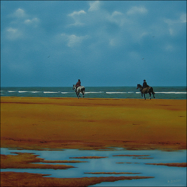Beach riders canvas