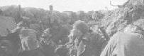 Trench Early 1915 - A rifle grenade being fired in the front line and a trench periscope in use