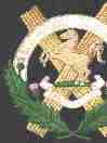 Click to enlarge. Obverse of the banner of Lt Colonel CTJ Harris showing the badge of the Liverpool Scottish readopted in October 1992