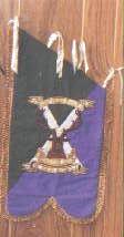 Click to enlarge - Obverse of pipe banner of Cameron of Lochiel, Honorary Colonel 2nd Battalion, 51st. Highland Volunteers, showing the regimental badge