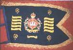 reverse of the Liverpool Scottish pipe major's banner presented in 1938. The battle honours are shown.