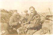 Click to enlarge: Trench Q1 Ypres Salient early 1915 - L/Cpl Sloss and Sgt. Dawkins of the Liverpool Scottish