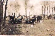 Click to enlarge: The battalion cookers are seen in action, probably in a rest camp out of the line in the Ypres Sal;ient, possibly at Dickebusch