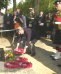 Crown Copyright Major Mike Brimage lays a wreath bearing the badge of the 51st Highland Volunteers of which V (The Liverpool Scottish) Company was part from 1967 to 1992 29/07/00