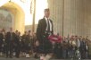 Crown Copyright: Mr Dennis Crosbie of the Liverpool Scottish Regimental Association lays a wreath at the Menin Gate following the unveiling and dedication of the Liverpool Scottish memorial at Hooge near Ieper 29/10/00