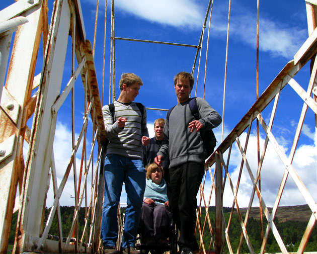 crossing the railway line