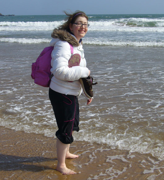 emma paddling in the north sea