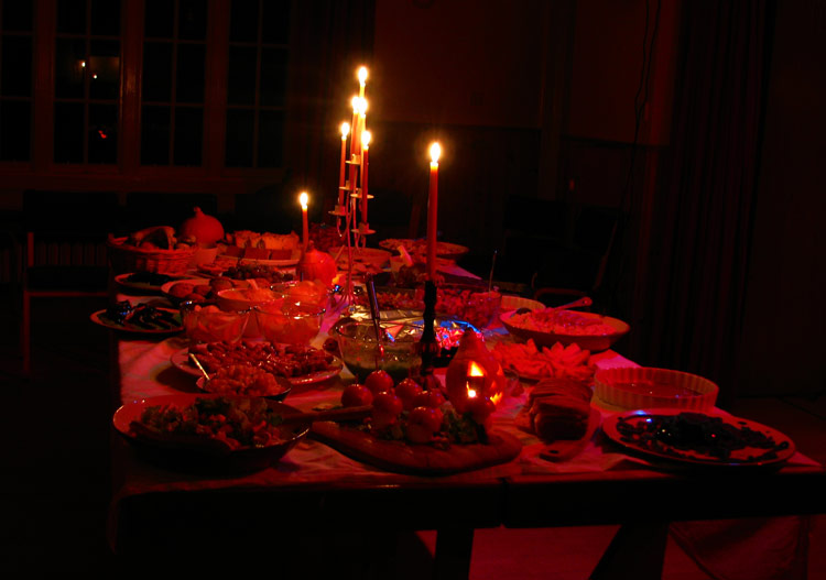 candle lit meal
