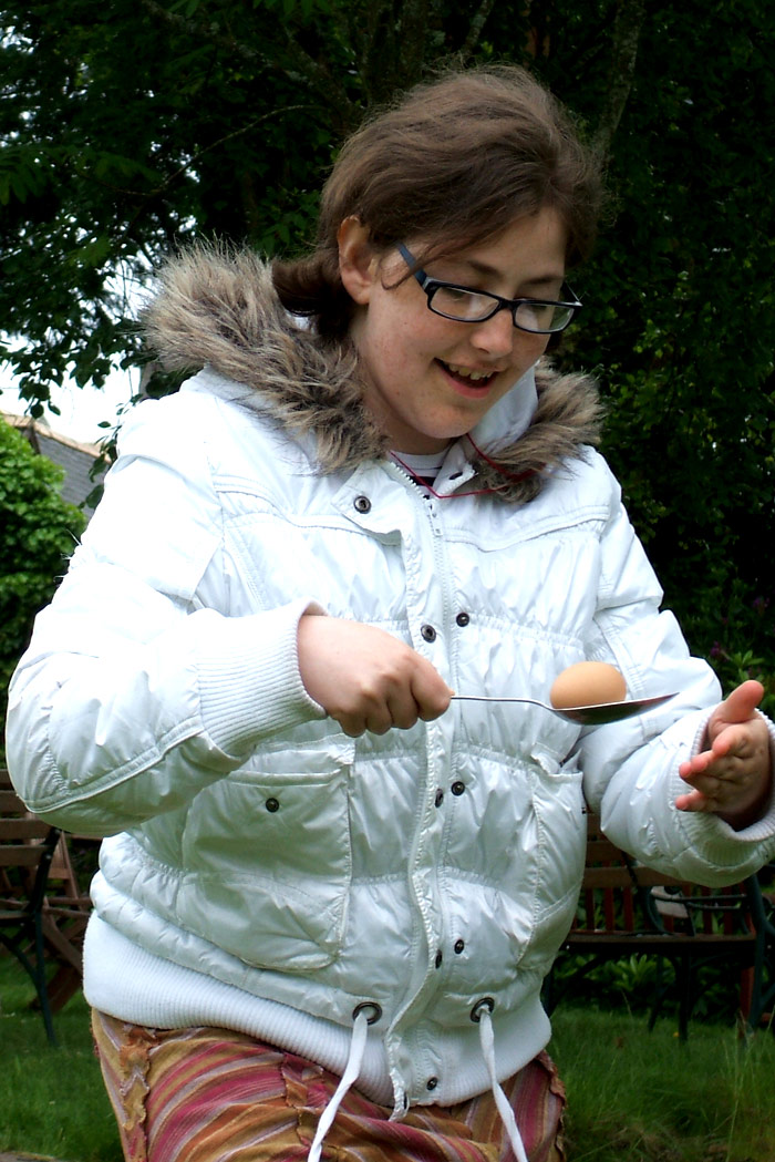 emma with egg and spoon